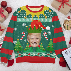 Custom Trump Face Xmas Elfs Ugly All-Over-Print Ugly Sweater HO82 65322