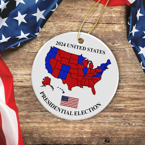 Trump US Presidential Election 2024 Map Ornament Christmas Gifts HA75 67062