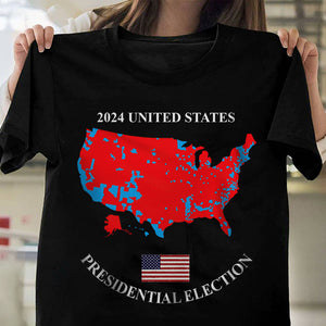 Trump US Presidential Election 2024 Map Dark Shirt HA75 67070