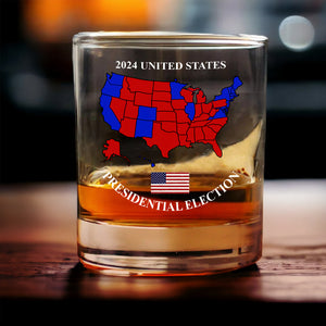 Trump US Presidential Election 2024 Map Whisky Glass Christmas Gifts HA75 67066