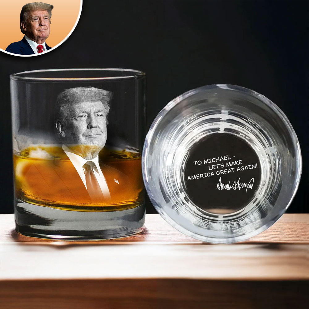 Let's Make America Great Again Trump Print Rock Glass HO82 62554
