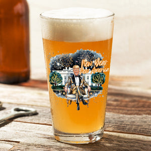 President Trump 2025 New Year New America Beer Glass HA75 67156