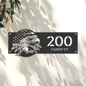 Personalized American Eagle Address Metal Sign, Patriotic House Number HO82 901152