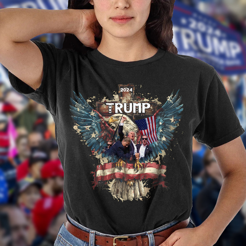 Trump President 2024 Fight Dark Shirt For Trump Lovers HO82 65392