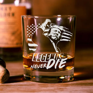 Trump Legends Never Die Engraved Whiskey Glass HO82 65406