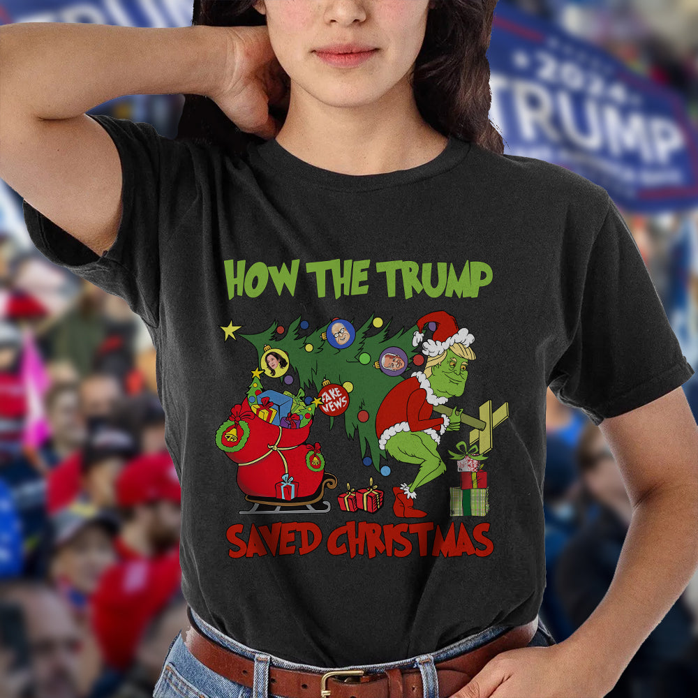 How The Trump Saved Christmas Dark Shirt HO82 65336