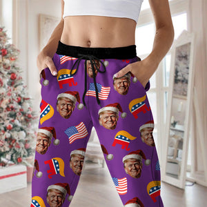 Custom Trump Face With US Flag Sweatpants HA75 64056