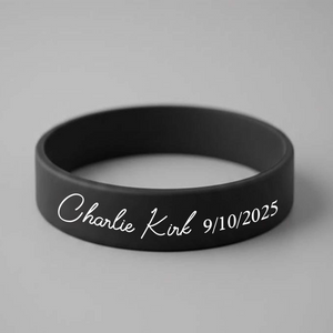 Laser Engraved Silicone Bracelet “FREEDOM”, Charlie Kirk Tribute Wristband LM32 65769