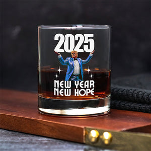 Funny Trump New Year New Hope Inauguration Party Celebration Whiskey Glass LM32 65087