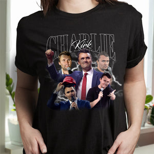 Patriotic Tribute to Charlie Kirk Vintage Dark Shirt LM32 65763