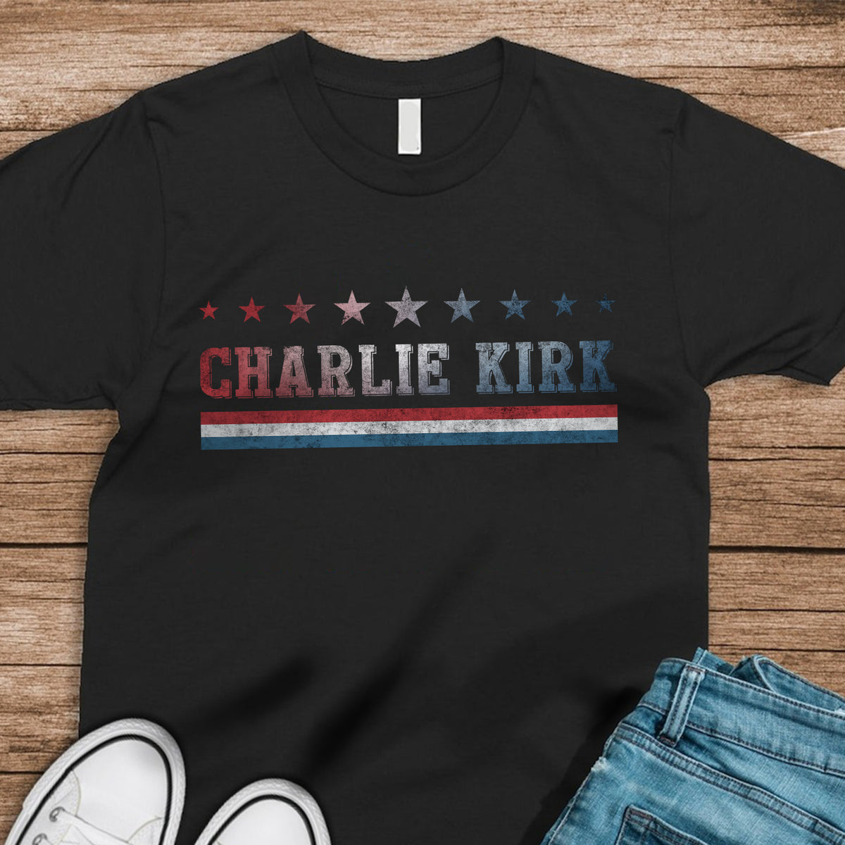 RIP American Charlie Kirk Patriot Memorial Dark Shirt LM32 65495