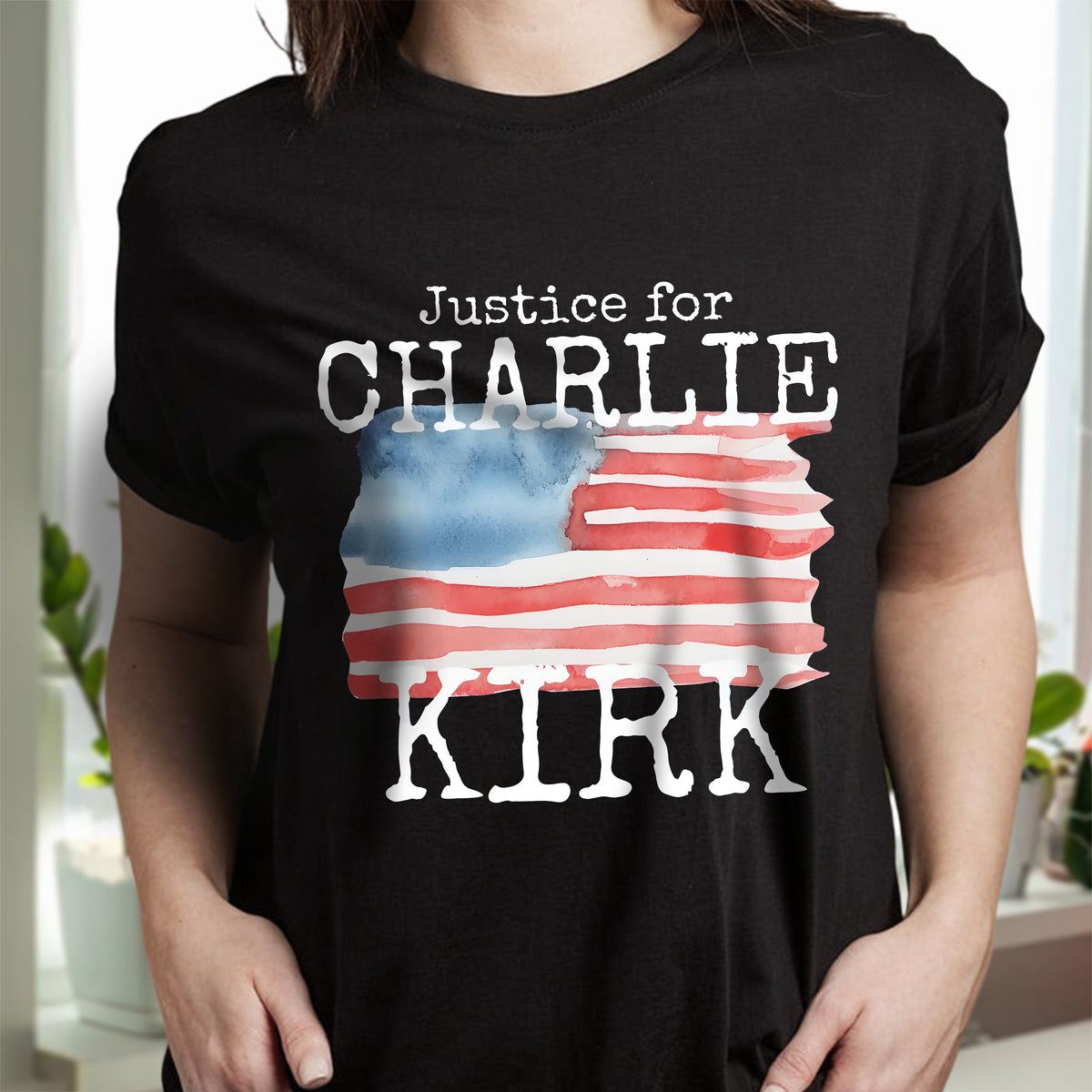 Justice For Charlie Kirk Conservative Political Dark Shirt LM32 65631