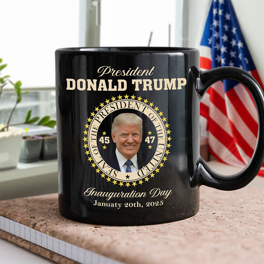 President Donald Trump Black Mug HA75 64058