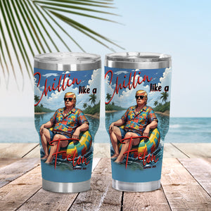 Chillin Like A Felon Summer 2024 Trump President Curved Tumbler N304 DM01 62961