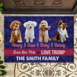 Custom Photo Even Our Pet Love Trump Doormat TH10 63341