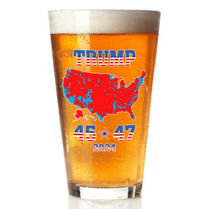 Trump 45 47 US Presidential Election 2024 Map Beer Glass N304 HA75 64108