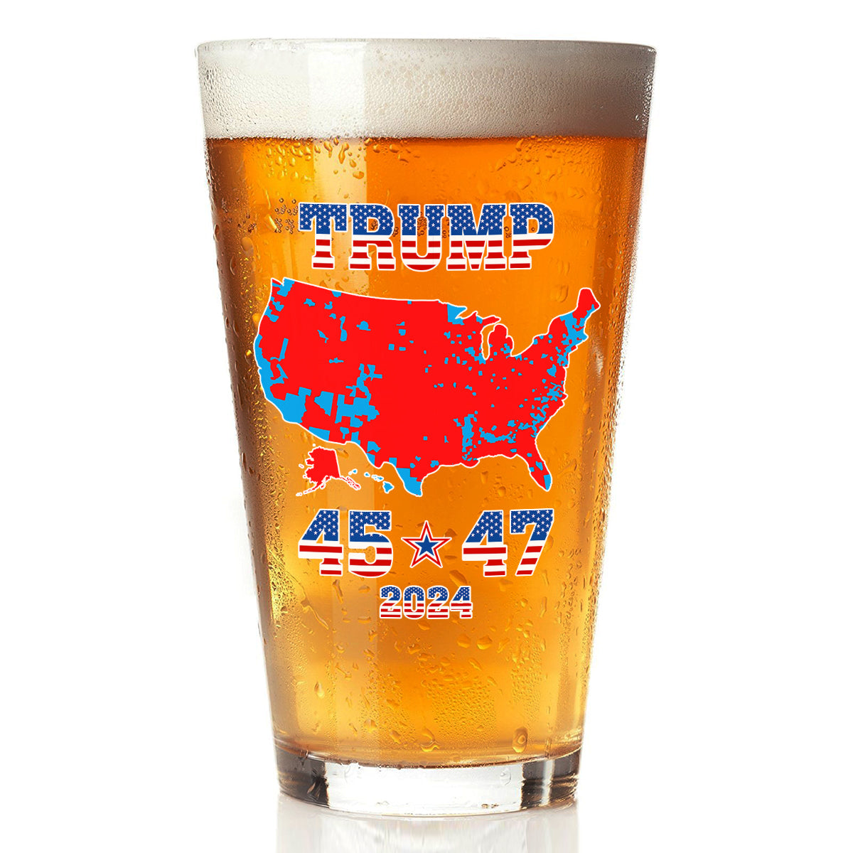 Trump 45 47 US Presidential Election 2024 Map Beer Glass N304 HA75 64108