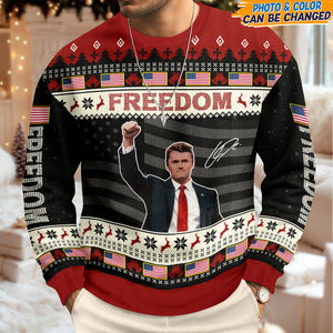 Freedom Charlie Kirk Ugly Sweater, Charlie Kirk Christmas All-Over-Printed Sweatshirt TH10 896341