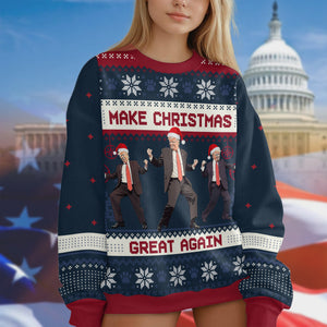 Trump Bring Motivation To Every Corner Of America - Make Christmas Great Again Ugly Sweater LM32 63689