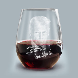 Personalized President Donald Trump Autographed Wine Glass HA75 64370