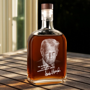Personalized President Donald Trump Autographed Whiskey Bottle HA75 64404