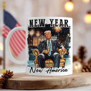 New Year New America President Donald Trump White Mug HA75 64282