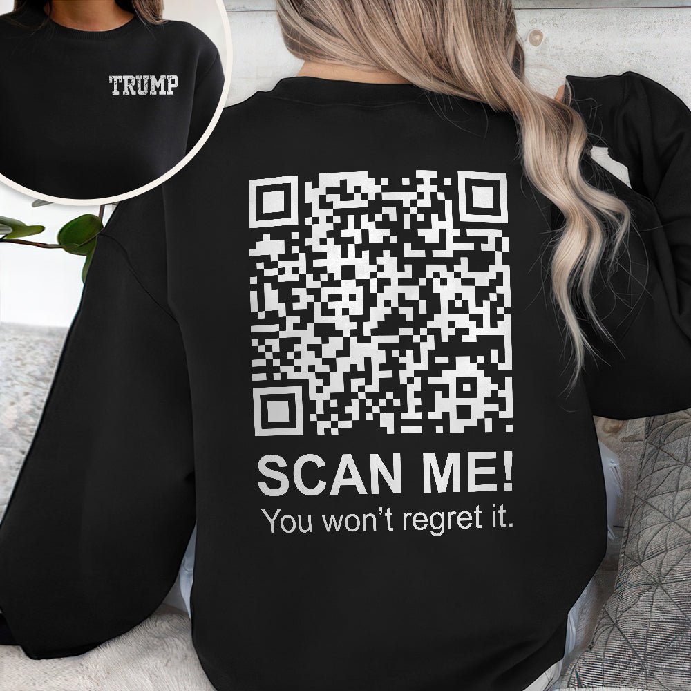 Funny QR Scan me President Trump 45 47 Dancing Front And Back Dark Shirt HA75 64186