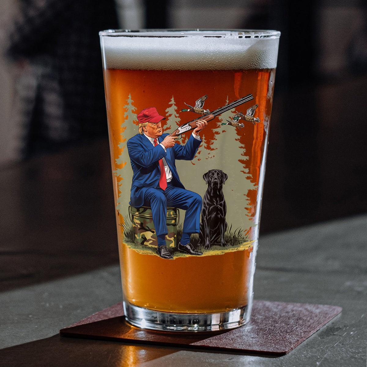 Trump Duck Hunting Beer Glass HA75 63922