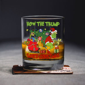 How The Trump Saved Christmas Print Whiskey Glass HO82 65340