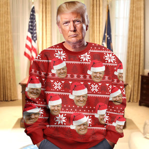 Hey, I'm Watching You US Election Funny Trump Ugly All-Over-Print Ugly Sweater HO82 65286