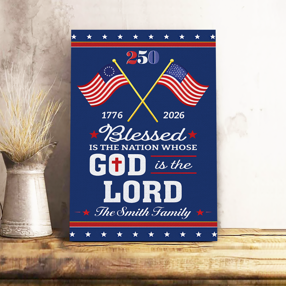 Personalized Patriotic 250 Years of Christian Canvas Poster HO82 901474