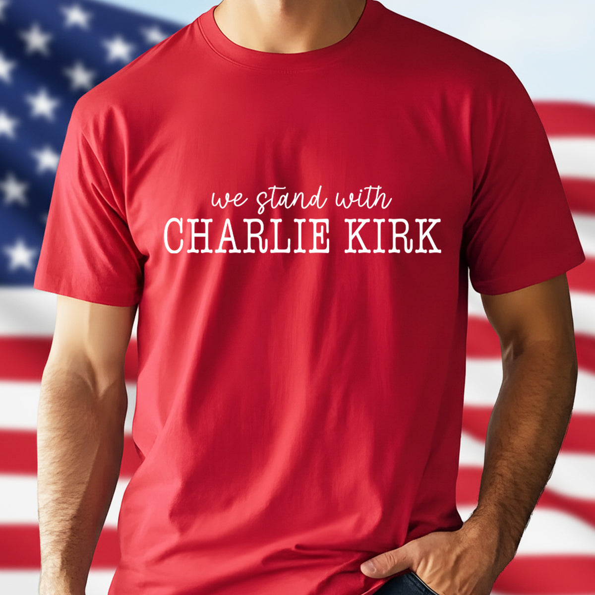 We Stand With Charlie Kirk Memorial Dark Shirt LM32 65441