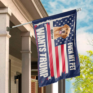 Custom Photo Even My Dogs Want Trump House Flag TH10 63295