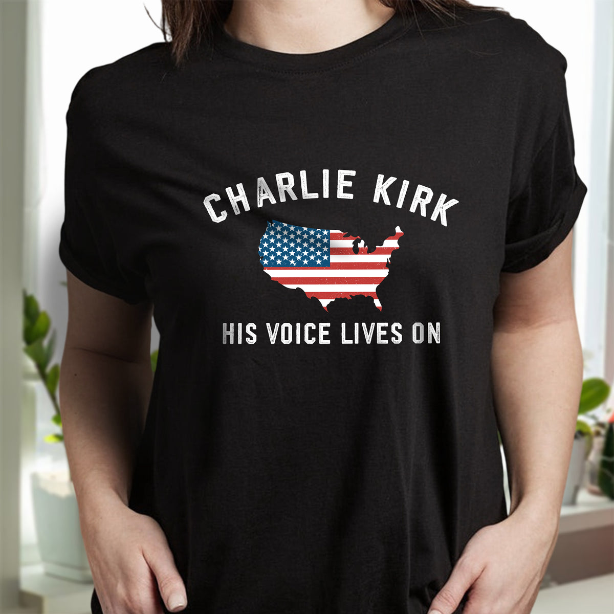 Charlie Kirk - His Voice Lives On Dark Shirt LM32 65461