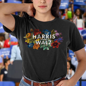 Kamala Harris 2024 Floral Feminine Women Kamala Walz 2024 Dark Shirt HO82 65090