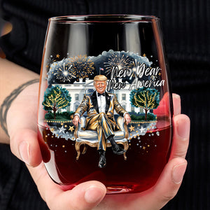 President Trump 2025 New Year New America Wine Glass HA75 67160