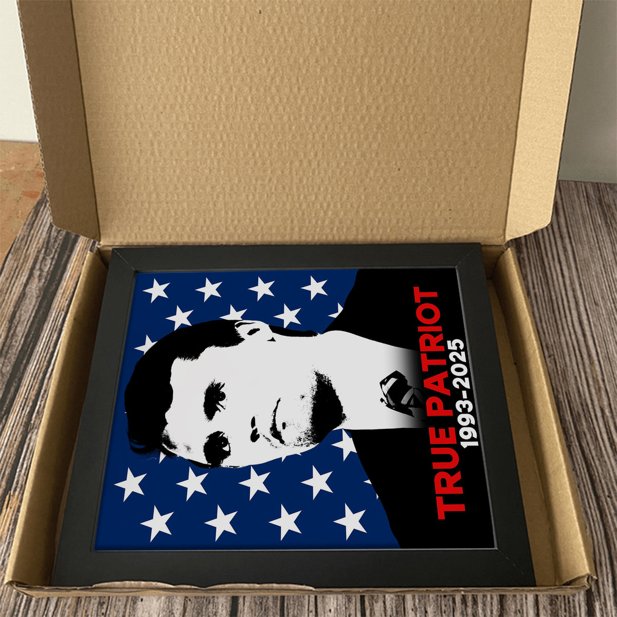 American Patriot Charlie Kirk With USA Flag Picture Frame HO82 65818