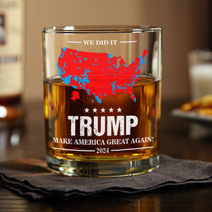 Custom Name Let's Make America Great Again -Trump Whisky Glass HA75 63940