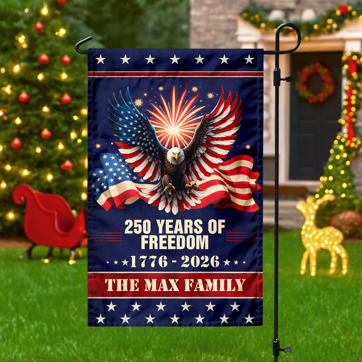 Custom Family Name 250 Year Of Freedom Garden Flag CH07 899642