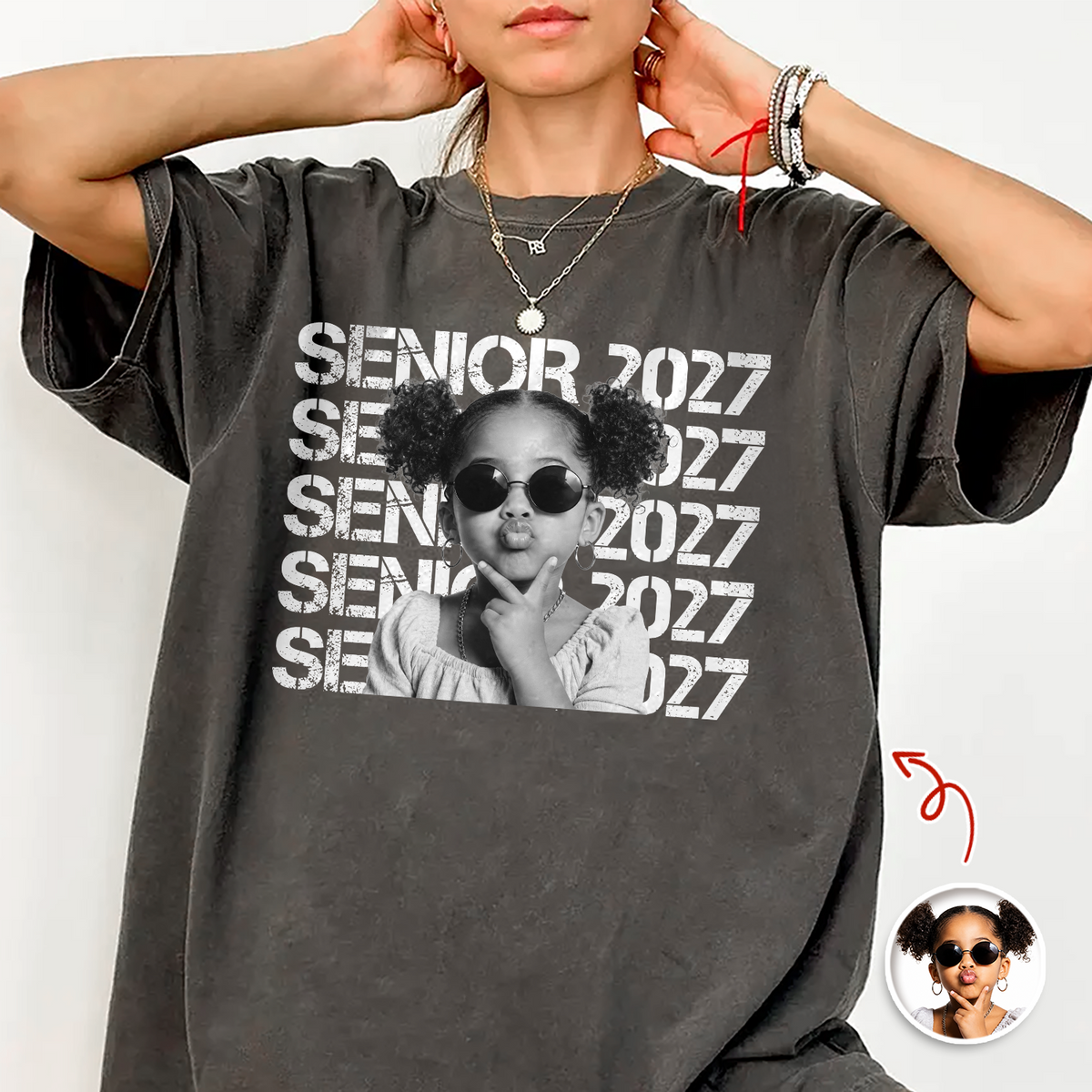 Custom Photo Senior 2027 Comfort Shirt - Personalized Class of 2027 Gift, Proud Family Gift HO82 903212