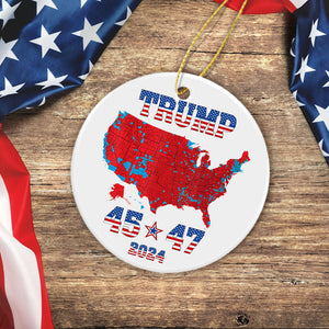 Trump 45 47 US Presidential Election 2024 Map Ornament Christmas Gifts N304 HA75 64112