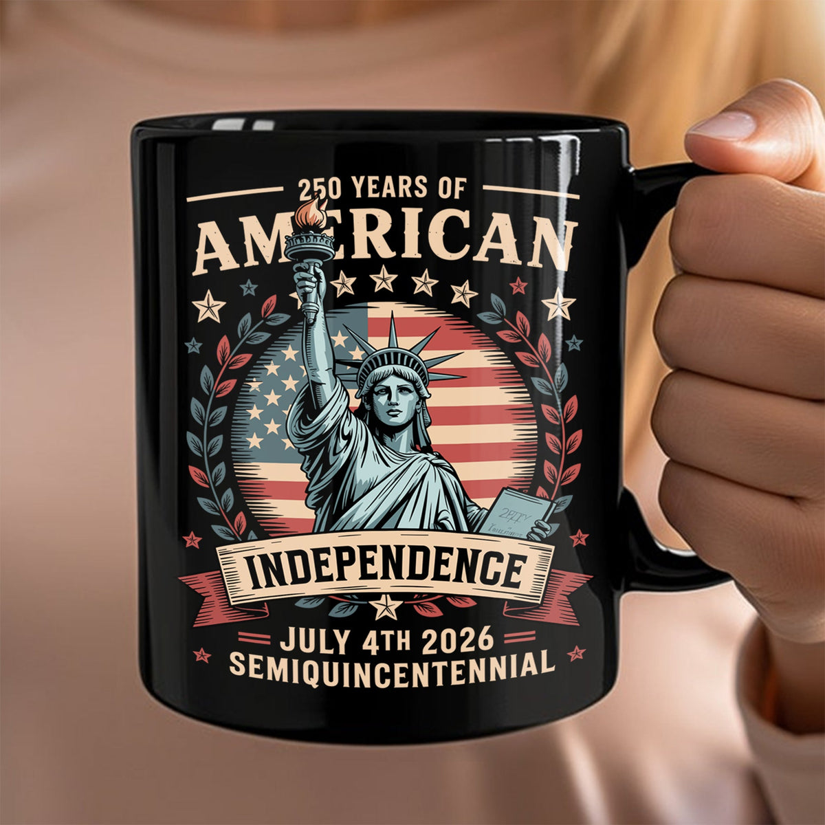 250 Year Of American Independence Black Mug LM32 895295