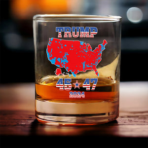 Trump 45 47 US Presidential Election 2024 Map Whisky Glass N304 HA75 64114