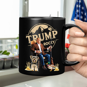 Custom Dog Clipart Trump Duck Hunting 2024 Black Mug LM32 63907