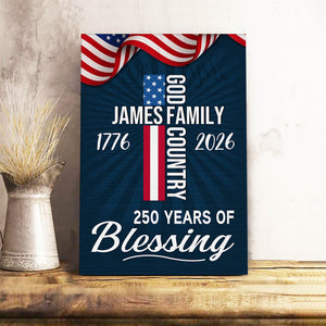 American Patriotic Canvas, 250 Years of Blessing God 1776 2026 Canvas Poster HO82 901440