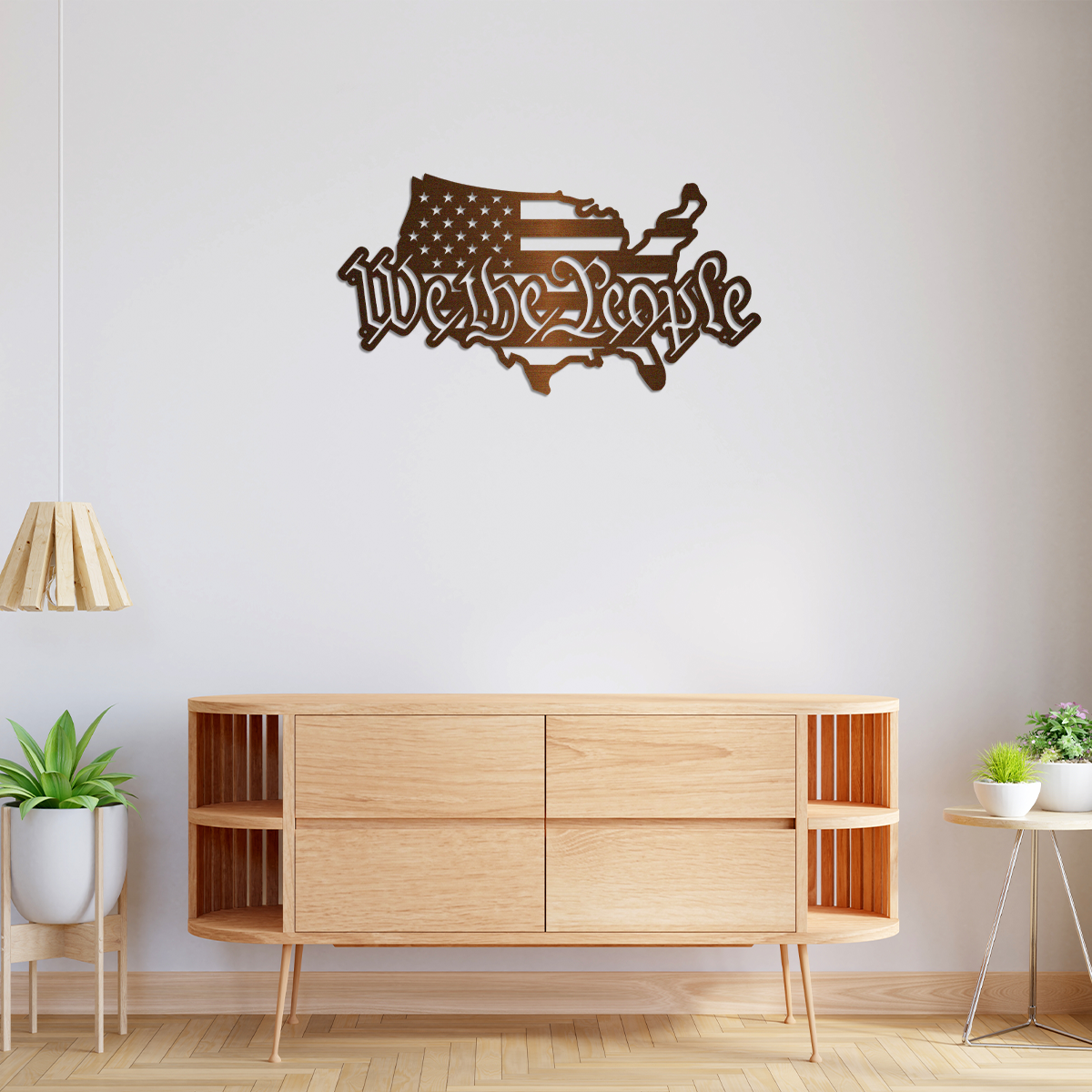 USA Map with We the People Metal Sign Art Wall Decor HO82 901150