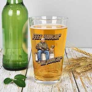 Trump Hunting Feet Hangin' We Bangin' Beer Glass LM32 63845