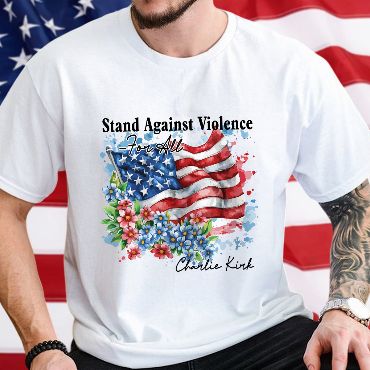Charlie Kirk - Stand Against Violence Famous Quote Bright Shirt LM32 65519