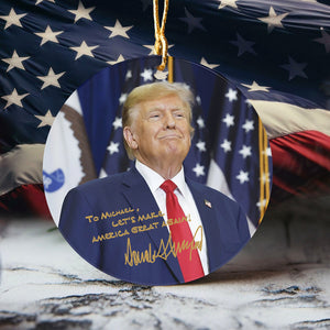 Personalized Gift President Donald Trump Autographed Donald Trump Homage Ceramic Ornament HA75 63719