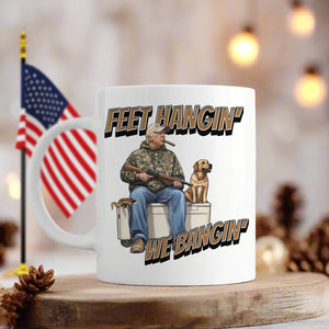 Trump Hunting Feet Hangin' We Bangin' White Mug LM32 63851